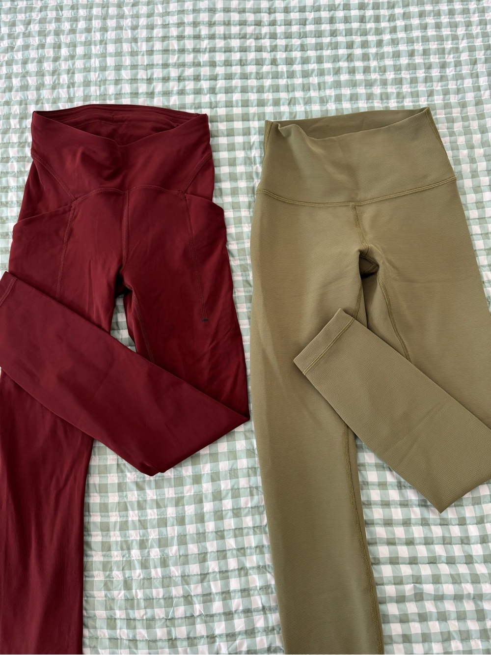 lululemon athletica High-Rise Leggings in Burgundy and Olive